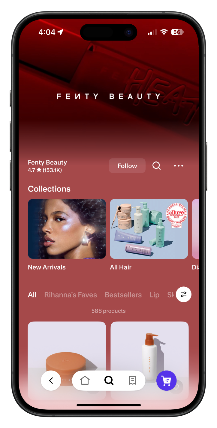 Screenshot of Shop App project interface